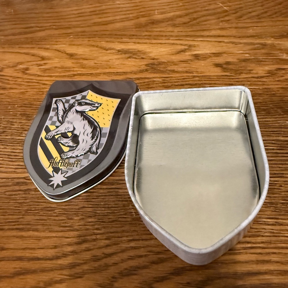 Harry Potter Hufflepuff Shield-Shaped Collectible Tin (Empty Candy Container)